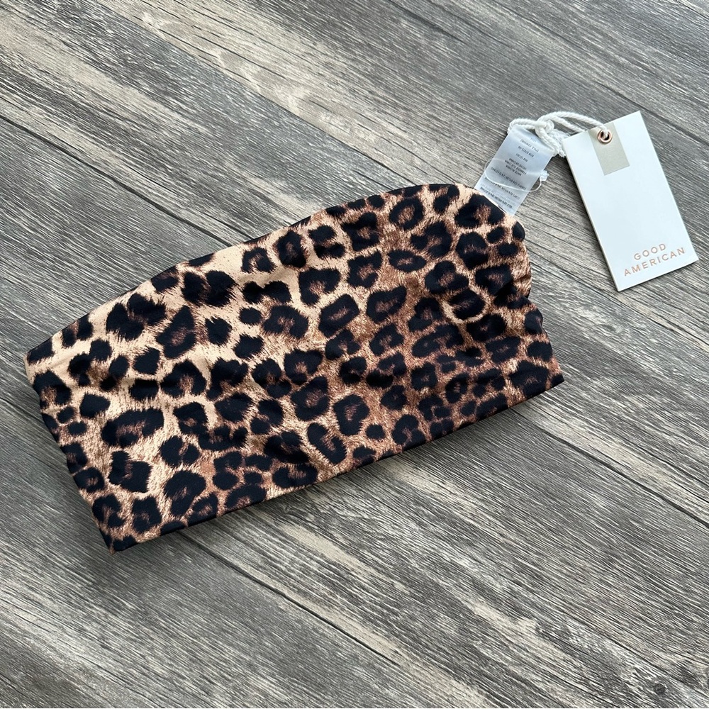 Leopard Print Tube Top Bathing Suit - NWT - Good American